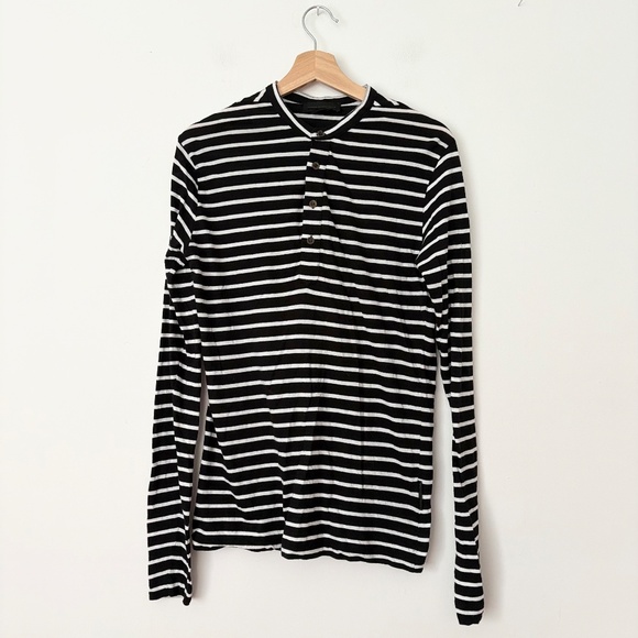 Diesel black gold stripe Henley - Picture 2 of 5